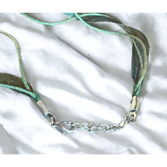 Fused Glass Necklace Christmas Tree Snowman Holiday Jewelry - Picture 7 of 9